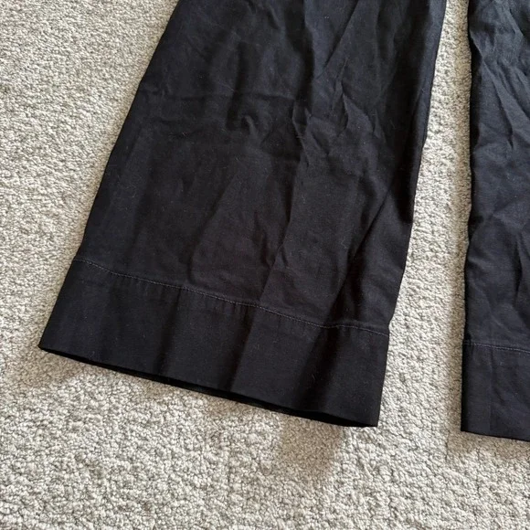 Maeve Colette Black Wide Leg Crop Linen Blend Pants 27 Minimal Coastal Career - Picture 3 of 10